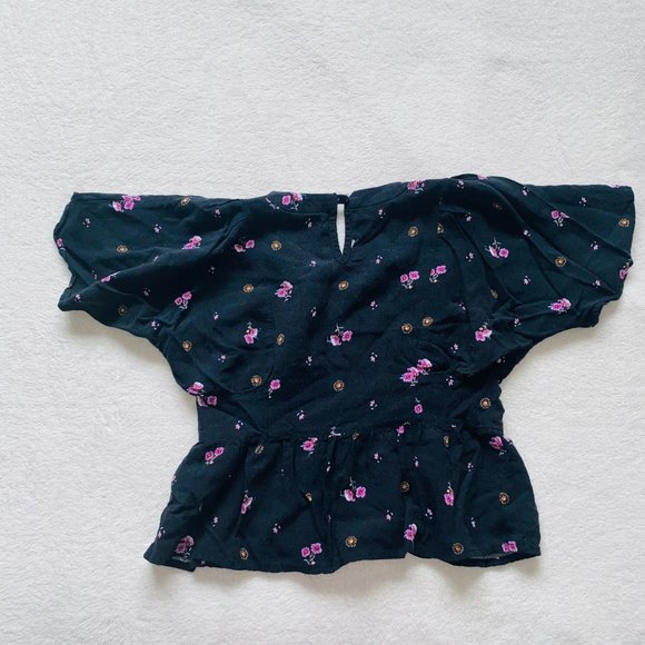 Black floral girls top - Picture 2 of 2